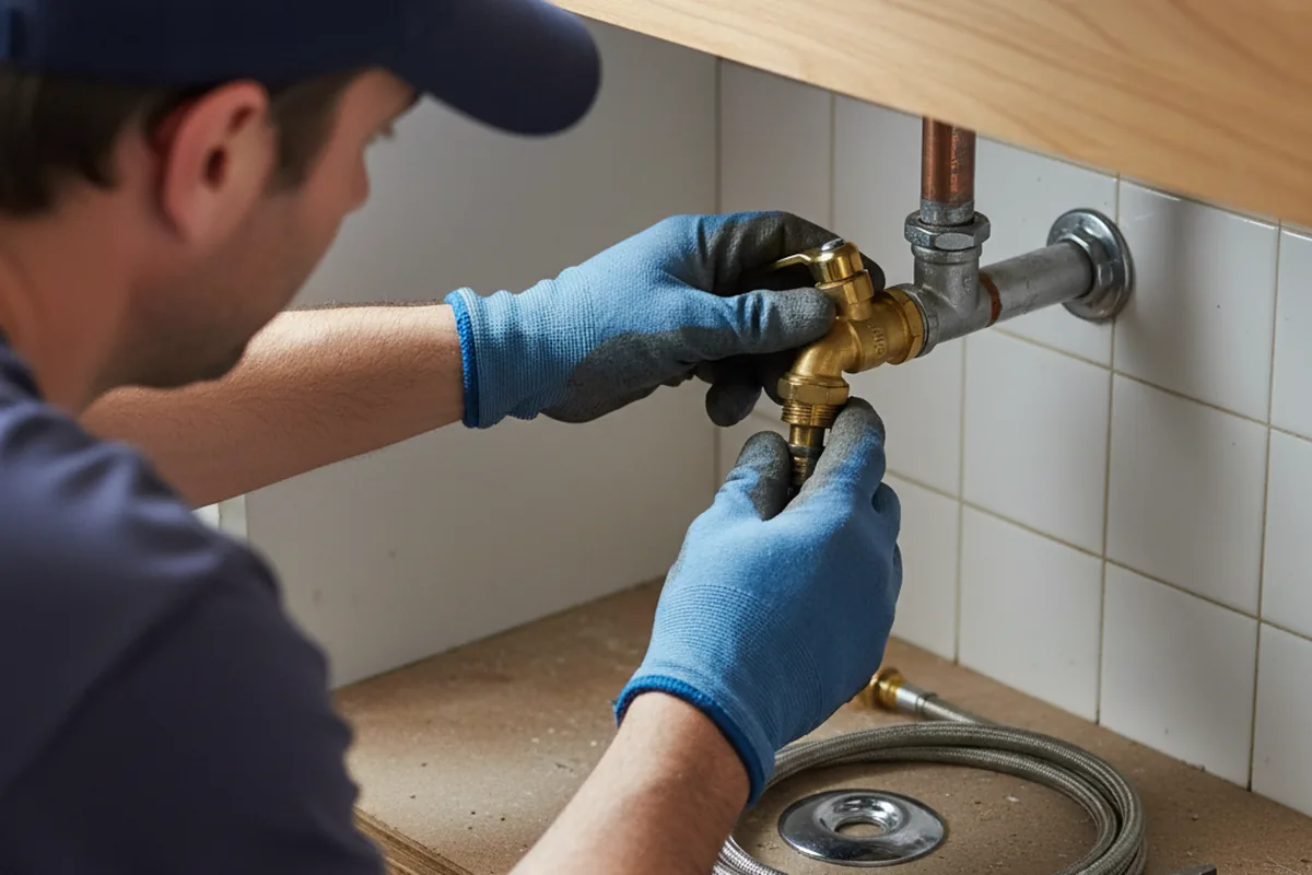 Shutoff valve and fitting work during Emergency Plumbing in Lamona